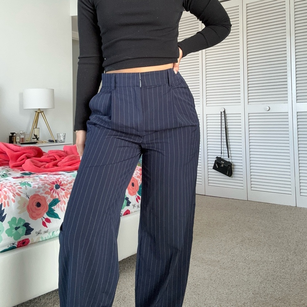 cotton on pin stripe trousers